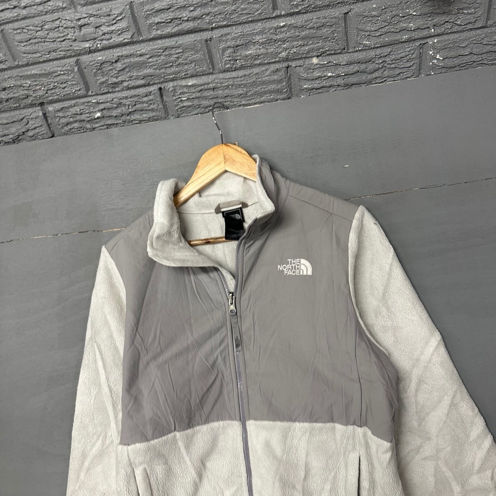 The North Face Girls Denali Fleece Jacket Grey‎ Full Zip XL 18